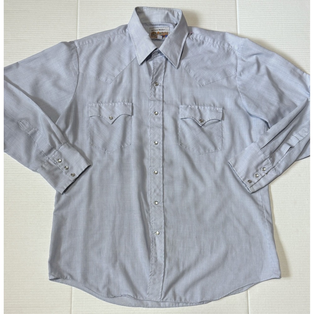 AUTHENTIC‎ WESTERN - Men's Vintage Pearl Snap Long Sleeve Shirt - Size 17-34/35